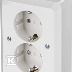 Gniazdo SCHUKO narożne, biały RAL 9010 Jussi, 402EA.E 2TKA003883G1