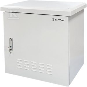 Zewnętrzna szafka rack IP55, wisząca 19″ 9U 600×450, 4 belki nośne, 4 przepusty kablowe, kolor szary ALANTEC SZ-9U-600-450-01-S Zewnętrzna szafka rack IP55, wisząca 19″ 9U 600×450, 4 belki nośne, 4 przepusty kablowe, kolor szary ALANTEC SZ-9U-600-450-01-S