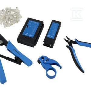 Specjalistyczny zestaw narzędzi instalatorskich w walizce (tester, nóż LSA, zaciskarka, stripper, obcinaczki) ALANTEC NI059 Specjalistyczny zestaw narzędzi instalatorskich w walizce (tester, nóż LSA, zaciskarka, stripper, obcinaczki) ALANTEC NI059