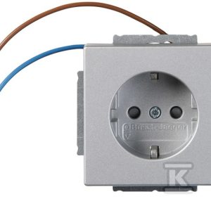 Gniazdo SCHUKO światło nocne orientacyjne, z dolnym podświetleniem LED Future aluminiowo srebrny 20 EUCBLI-83 2CKA002013A5293
