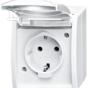 Gniazdo SCHUKO z klapką i polem opisowym z szybkozłączami 2 P + E Ocean biały alpejski 20 EWN-54 2CKA002083A0831 Gniazdo SCHUKO z klapką i polem opisowym z szybkozłączami 2 P + E Ocean biały alpejski 20 EWN-54 2CKA002083A0831
