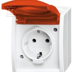 Gniazdo SCHUKO z pomarańczową klapką z szybkozłączami 2 P + E Ocean biały alpejski 20 EWN-14-54 2CKA002083A0838 Gniazdo SCHUKO z pomarańczową klapką z szybkozłączami 2 P + E Ocean biały alpejski 20 EWN-14-54 2CKA002083A0838