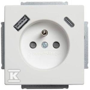 Gniazdo 230V USB A+C, Future linear biały 884 studyjny matowy 20 MUCB2USBAC-884-500 2CKA002017A1918