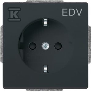 Gniazdo SCHUKO z nadrukiem „EDV” z szybkozłączami z uziemieniem, 2P+E z przesłonami Carat, Future antracyt 20 EUCKS/DV-81 2CKA002013A5266 Gniazdo SCHUKO z nadrukiem „EDV” z szybkozłączami z uziemieniem, 2P+E z przesłonami Carat, Future antracyt 20 EUCKS/DV-81 2CKA002013A5266
