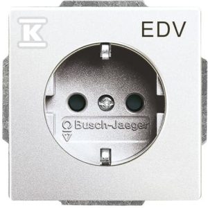 Gniazdo SCHUKO z nadrukiem „EDV” z szybkozłączami z uziemieniem, 2P+E z przesłonami Future aluminiowo srebrny 20 EUCKS/DV-83 2CKA002013A5273 Gniazdo SCHUKO z nadrukiem „EDV” z szybkozłączami z uziemieniem, 2P+E z przesłonami Future aluminiowo srebrny 20 EUCKS/DV-83 2CKA002013A5273