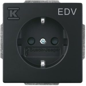 Gniazdo SCHUKO z nadrukiem „EDV” z szybkozłączami z uziemieniem, 2P+E z przesłonami Future czarny matowy 20 EUCKS/DV-885 2CKA002013A5332 Gniazdo SCHUKO z nadrukiem „EDV” z szybkozłączami z uziemieniem, 2P+E z przesłonami Future czarny matowy 20 EUCKS/DV-885 2CKA002013A5332