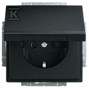 Gniazdo SCHUKO z klapką blokada klapki w pozycji otwartej Future czarny matowy 20 EUK-885 2CKA002018A1495 Gniazdo SCHUKO z klapką blokada klapki w pozycji otwartej Future czarny matowy 20 EUK-885 2CKA002018A1495