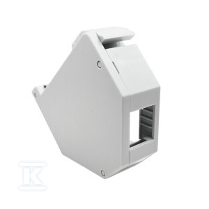 Adapter na szynę DIN (TH35) do keystone RJ45, RJ12 z uziemieniem i pokrywą ALANTEC MKA-D-2
