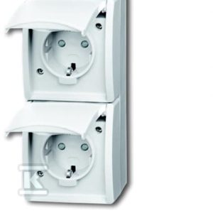 Gniazdo SCHUKO z przesłonami podwójne, ze wstępnym okablowaniem z klapką stopień ochrony: IP44 pionowy Ocean BI 20-02 EBW-54 2CKA002084A0722 Gniazdo SCHUKO z przesłonami podwójne, ze wstępnym okablowaniem z klapką stopień ochrony: IP44 pionowy Ocean BI 20-02 EBW-54 2CKA002084A0722