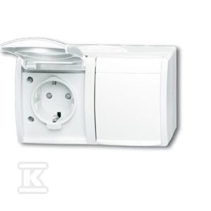 Gniazdo SCHUKO z przesłonami podwójne ze wstępnym okablowaniem z klapką stopień ochrony: IP44 poziomy Ocean BIAŁ 20/2 EBW-54 2CKA002084A0723 Gniazdo SCHUKO z przesłonami podwójne ze wstępnym okablowaniem z klapką stopień ochrony: IP44 poziomy Ocean BIAŁ 20/2 EBW-54 2CKA002084A0723