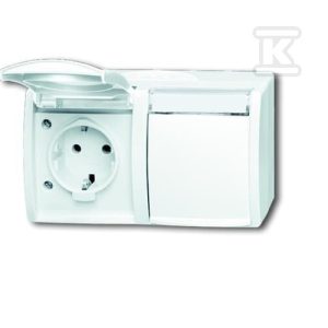 Gniazdo SCHUKO podwójne ze wstępnym okablowaniem z klapką z polem opisowym stopień ochrony: IP44 poziomy Ocean 20/2 EWN-54 2CKA002084A0715 Gniazdo SCHUKO podwójne ze wstępnym okablowaniem z klapką z polem opisowym stopień ochrony: IP44 poziomy Ocean 20/2 EWN-54 2CKA002084A0715