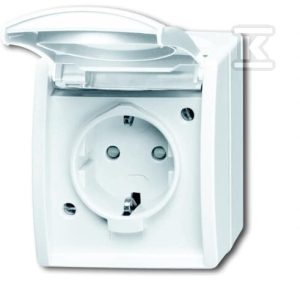 Gniazdo SCHUKO z przesłonami z szybkozłączami z klapką 2 P + E Ocean biały alpejski 20 EBW-54 2CKA002083A0843 Gniazdo SCHUKO z przesłonami z szybkozłączami z klapką 2 P + E Ocean biały alpejski 20 EBW-54 2CKA002083A0843