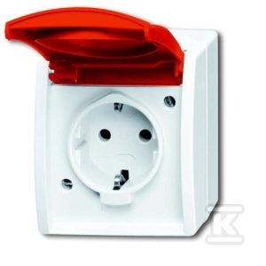 Gniazdo SCHUKO z czerwoną klapką z szybkozłączami 2 P + E Ocean biały alpejski 20 EW/DVN-54 2CKA002083A0839 Gniazdo SCHUKO z czerwoną klapką z szybkozłączami 2 P + E Ocean biały alpejski 20 EW/DVN-54 2CKA002083A0839