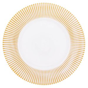 Podkładka pod talerz promienie 33 cm biało-złota 141098 Podkładka pod talerz promienie 33 cm biało-złota 141098