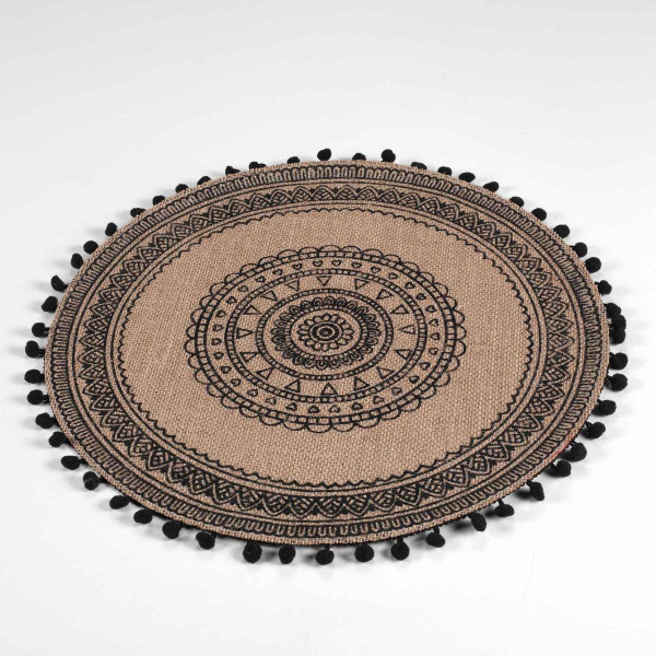 Podkładka pod talerz RENATA z juty, pompony, Ø 38 cm 149128
