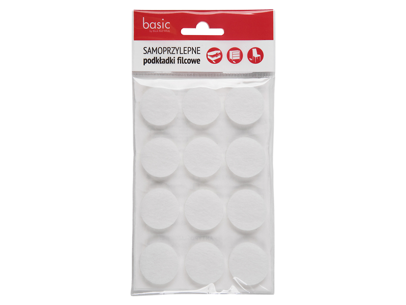 Podkładki filcowe pod meble 12 szt. białe 7599