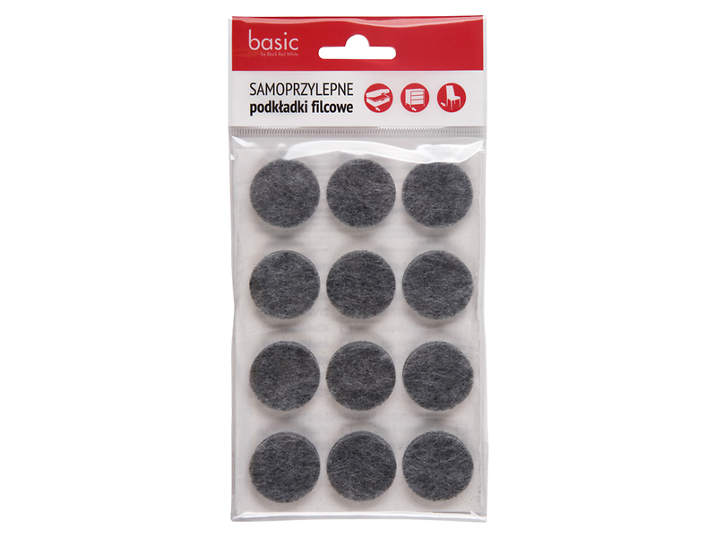 Podkładki filcowe pod meble 12 szt. szare 7355