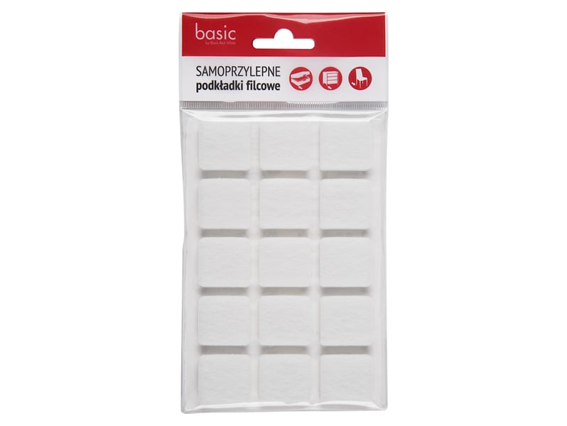 Podkładki filcowe pod meble 15 szt. białe 7600