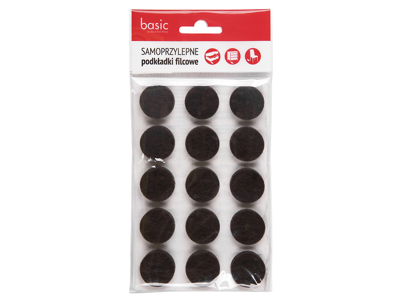 Podkładki filcowe pod meble 15 szt. czarne 7383