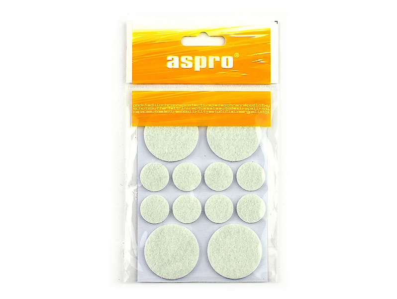 Podkładki filcowe pod meble 4szt. x 38mm + 8 szt. x 20 mm białe 209772