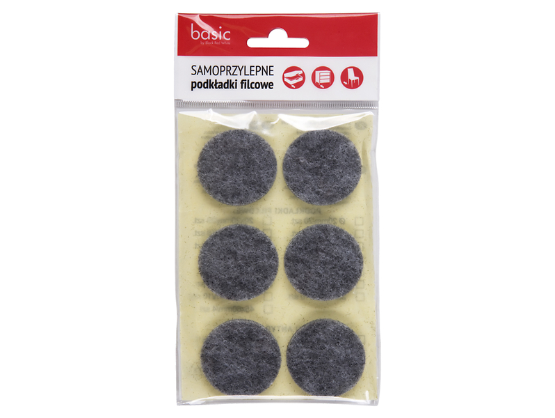 Podkładki filcowe pod meble 6 szt. szare 7357