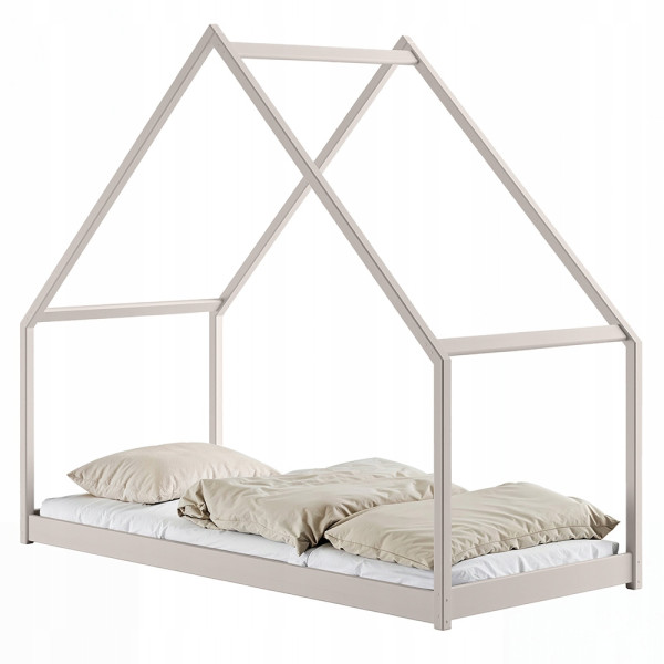 Podłogowe łóżko domek ze stelażem flex w komplecie MORIS 80x180 kaszmirowe 869074
