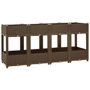 Podniesiona rabatka Brąz 160 x 40 x 71 cm vidaXL 564452 Podniesiona rabatka Brąz 160 x 40 x 71 cm vidaXL 564452