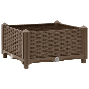 Podniesiona rabatka Brąz 40 x 40 x 23 cm polipropylen vidaXL 563296 Podniesiona rabatka Brąz 40 x 40 x 23 cm polipropylen vidaXL 563296