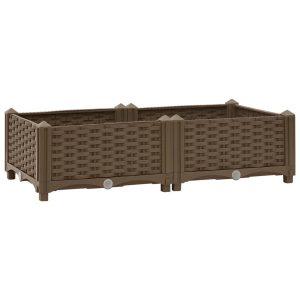 Podniesiona rabatka Brąz 80 x 40 x 23 cm polipropylen vidaXL 564012 Podniesiona rabatka Brąz 80 x 40 x 23 cm polipropylen vidaXL 564012