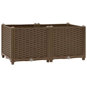 Podniesiona rabatka Brąz 80 x 40 x 38 cm polipropylen vidaXL 563994 Podniesiona rabatka Brąz 80 x 40 x 38 cm polipropylen vidaXL 563994