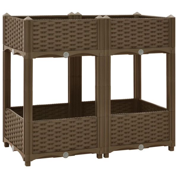 Podniesiona rabatka Brąz 80 x 40 x 71 cm polipropylen vidaXL 563846
