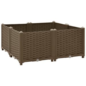 Podniesiona rabatka Brąz 80 x 80 x 38 cm polipropylen vidaXL 564987 Podniesiona rabatka Brąz 80 x 80 x 38 cm polipropylen vidaXL 564987