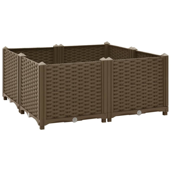 Podniesiona rabatka Brąz 80 x 80 x 38 cm polipropylen vidaXL 564987