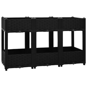 Podniesiona rabatka Czarny 120 x 40 x 71 cm vidaXL 564352 Podniesiona rabatka Czarny 120 x 40 x 71 cm vidaXL 564352