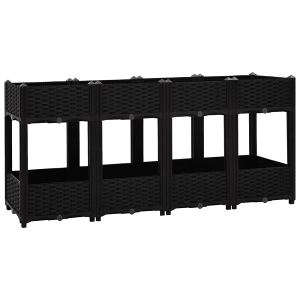 Podniesiona rabatka Czarny 160 x 40 x 71 cm vidaXL 563890
