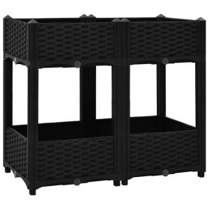 Podniesiona rabatka Czarny 80 x 40 x 71 cm vidaXL 564596 Podniesiona rabatka Czarny 80 x 40 x 71 cm vidaXL 564596