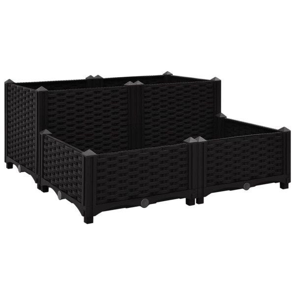 Podniesiona rabatka Czarny 80 x 80 x (23-38) cm vidaXL 564264