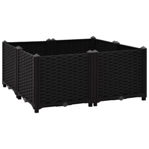 Podniesiona rabatka Czarny 80 x 80 x 38 cm vidaXL 563788 Podniesiona rabatka Czarny 80 x 80 x 38 cm vidaXL 563788