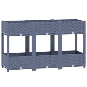 Podniesiona rabatka Szary 120 x 40 x 71 cm vidaXL 564348 Podniesiona rabatka Szary 120 x 40 x 71 cm vidaXL 564348