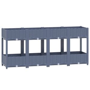 Podniesiona rabatka Szary 160 x 40 x 71 cm vidaXL 564362 Podniesiona rabatka Szary 160 x 40 x 71 cm vidaXL 564362