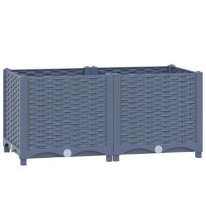 Podniesiona rabatka Szary 80 x 40 x 38 cm vidaXL 564213 Podniesiona rabatka Szary 80 x 40 x 38 cm vidaXL 564213
