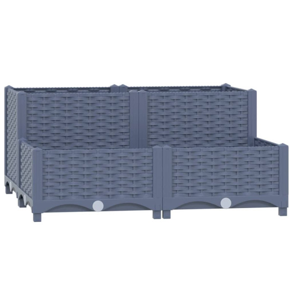 Podniesiona rabatka Szary 80 x 80 x (23-38) cm vidaXL 564512
