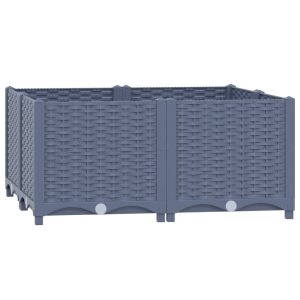 Podniesiona rabatka Szary 80 x 80 x 38 cm vidaXL 564496 Podniesiona rabatka Szary 80 x 80 x 38 cm vidaXL 564496