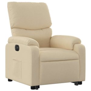 Podnoszony fotel masujący elektryczny rozkładany kremowy 789656 Podnoszony fotel masujący elektryczny rozkładany kremowy 789656