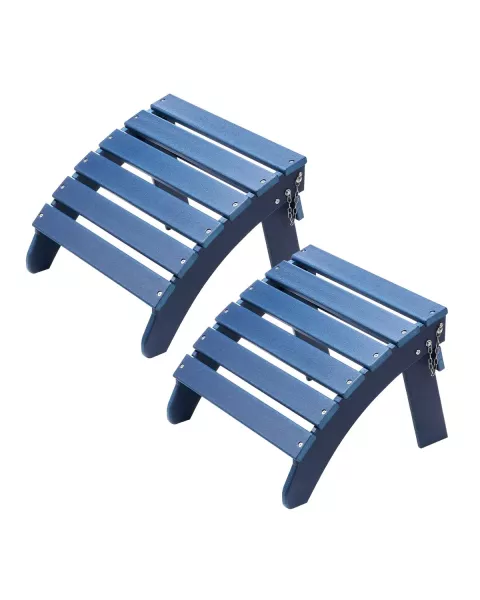 Podnóżek Adirondack Taboret Ogrodowy Składany HDPE 47,5x48x35 cm Zestaw 2 1051189