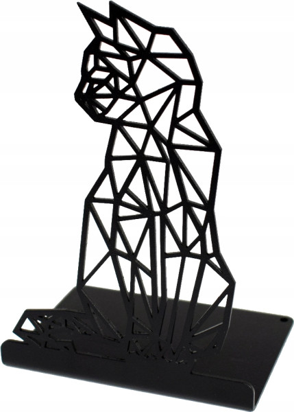 Podpórka do książek KOT Geometryczny Metal Czarny 958313