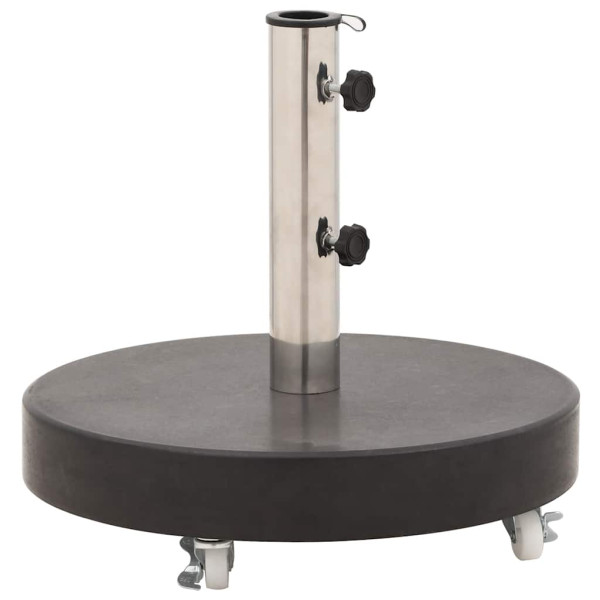 Podstawa pod parasol Czarny Granit Z kółkami vidaXL 260800