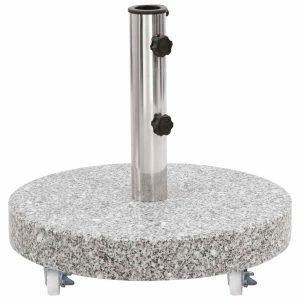 Podstawa pod parasol Szary Granit Z kółkami vidaXL 260802 Podstawa pod parasol Szary Granit Z kółkami vidaXL 260802
