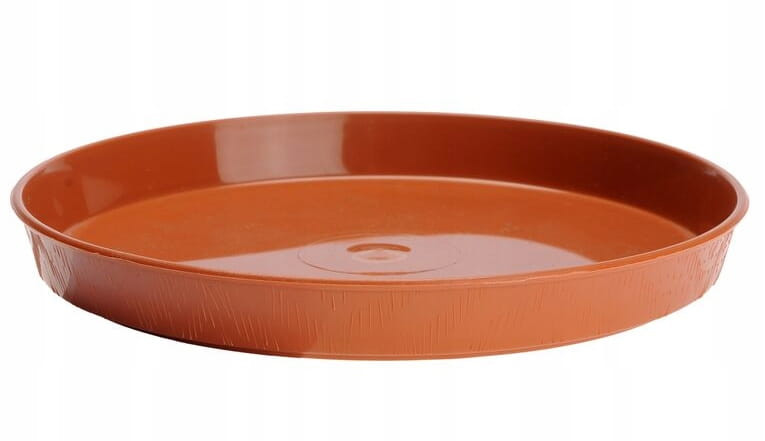 Podstawka pod doniczkę drewnopodobna 17 cm terakota okrągła 465674