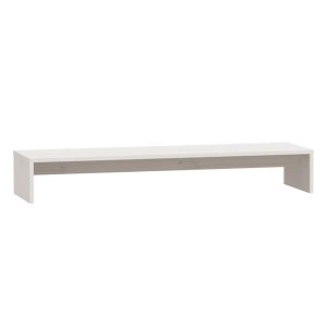Podstawka Pod Monitor Biała Drewniana Stolik Półka 100x27x15 cm 764705 Podstawka Pod Monitor Biała Drewniana Stolik Półka 100x27x15 cm 764705
